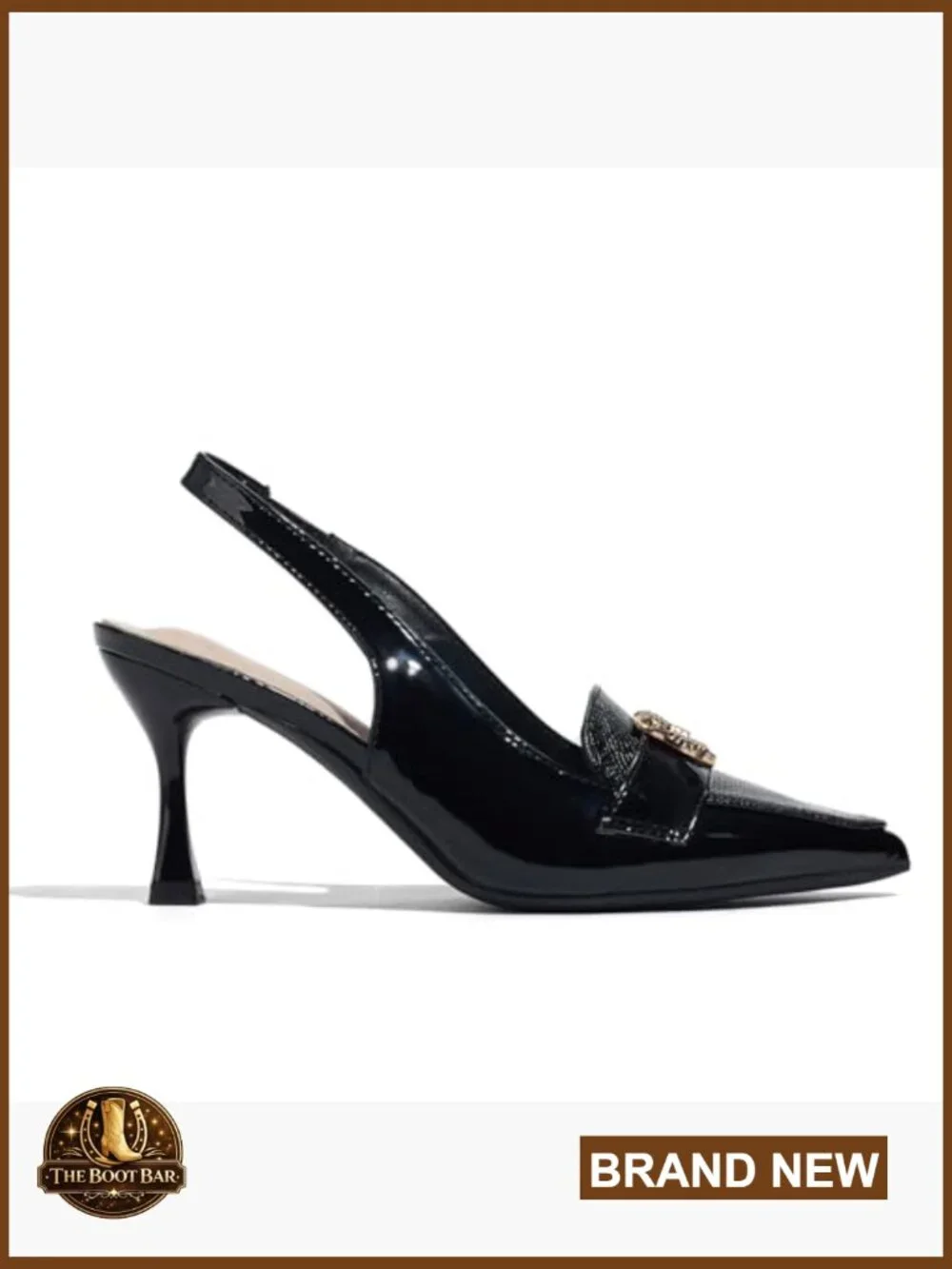 Pointed Toe Block Heel Pumps with Ankle Strap - Women's Dress Shoes - Picture 3 of 7